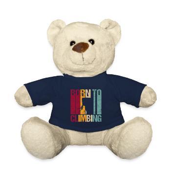 Born to climb climbing sport saying retro - Teddy Bear - french navy - Front