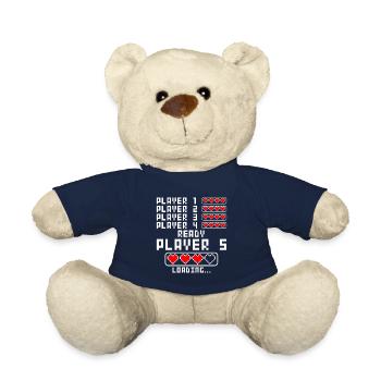 Schwangerschaft verkünden Baby 5 Kind fünf fünftes - Teddy - French Navy - Vorne