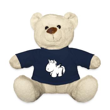 unicorn horse animal angel fly - Teddy Bear - french navy - Front