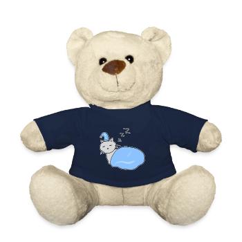 cat tired sleep night animal - Teddy Bear - french navy - Front