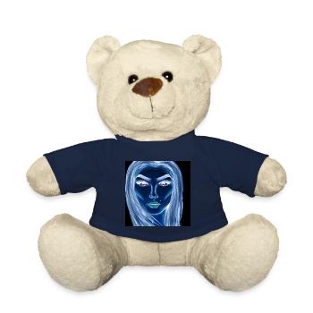 Frau Symbol Gesicht Kunst Zeichnung - Teddy - French Navy - Vorne