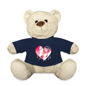 herz symbol gebrochen pink narben - Teddy - French Navy - Vorne