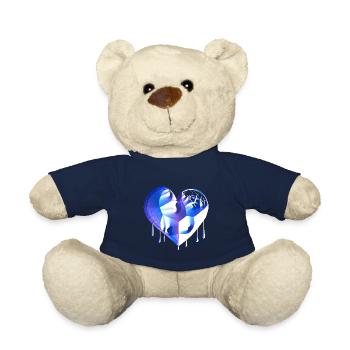 herz symbol gebrochen blau narben - Teddy - French Navy - Vorne