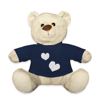 zwei rosa herzen glitzer herz - Teddy - French Navy - Vorne