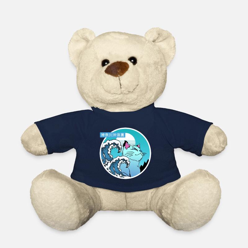 Chat et grosse vague - Nounours - bleu marine