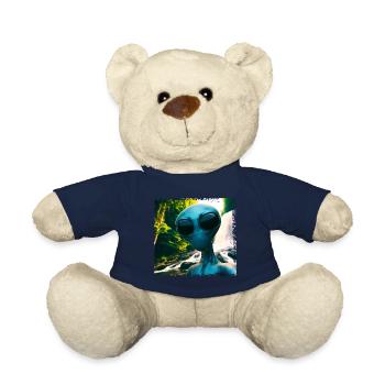 Alien Selfie - Next to the Waterfall - Teddy Bear - french navy - Front