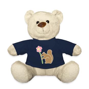Squirrel, Animals, Animal, Symbol, Flower - Teddy Bear - french navy - Front