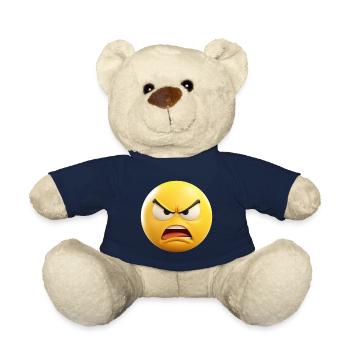 Angry Emoticon Emotion - Teddy Bear - french navy - Front