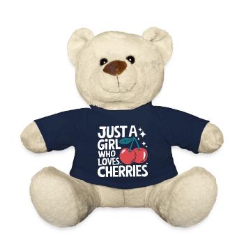 Cherries Cherries Fruits Food - Teddy Bear - french navy - Front