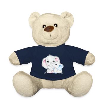 Elephant Family Mama Baby T-Shirt - Nounours - bleu marine - Devant