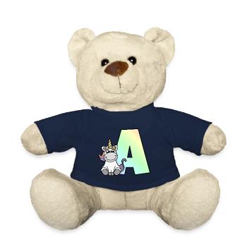 Einhorn Buchstabe A - Teddy - French Navy - Vorne