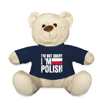 Je ne suis pas en colère Je suis polonais Pologne Drapeau polonais - Nounours - bleu marine - Devant