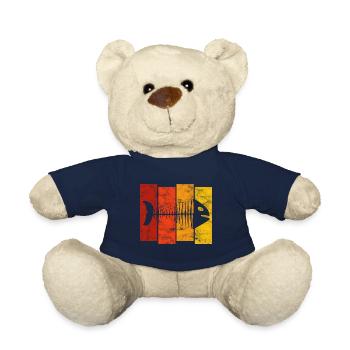 Fishbones for anglers, fishermen and children | Pisces - Teddy Bear - french navy - Front