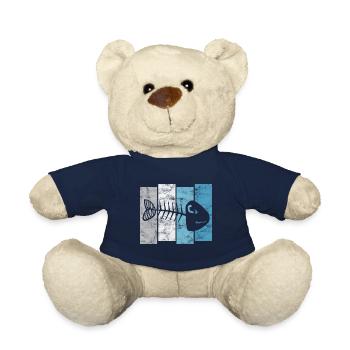 Arêtes de poisson pour pêcheurs, pêcheurs et enfants | Poissons - Nounours - bleu marine - Devant