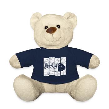 Arête de poisson pour les pêcheurs, les pêcheurs et les enfants | Poissons - Nounours - bleu marine - Devant