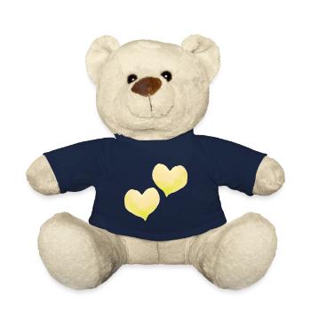 Coeurs Amour Dans Amour Mariage - Nounours - bleu marine - Devant