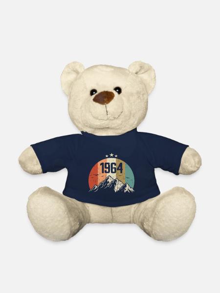 Vintage Rétro Cadeau Anniversaire pour Né en 1964 - Nounours - bleu marine