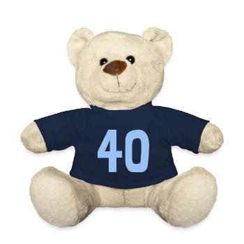 40. 40 YEARS. 40th ANNIVERSARY. 40TH ANNIVERSARY. - Teddy Bear - french navy - Front