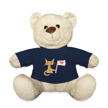 Liebe Flagge Herz Katze Tier - Teddy - French Navy - Vorne