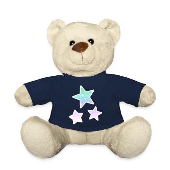 Regenbogensterne Regenbogen Sterne Pastell Farben - Teddy - French Navy - Vorne