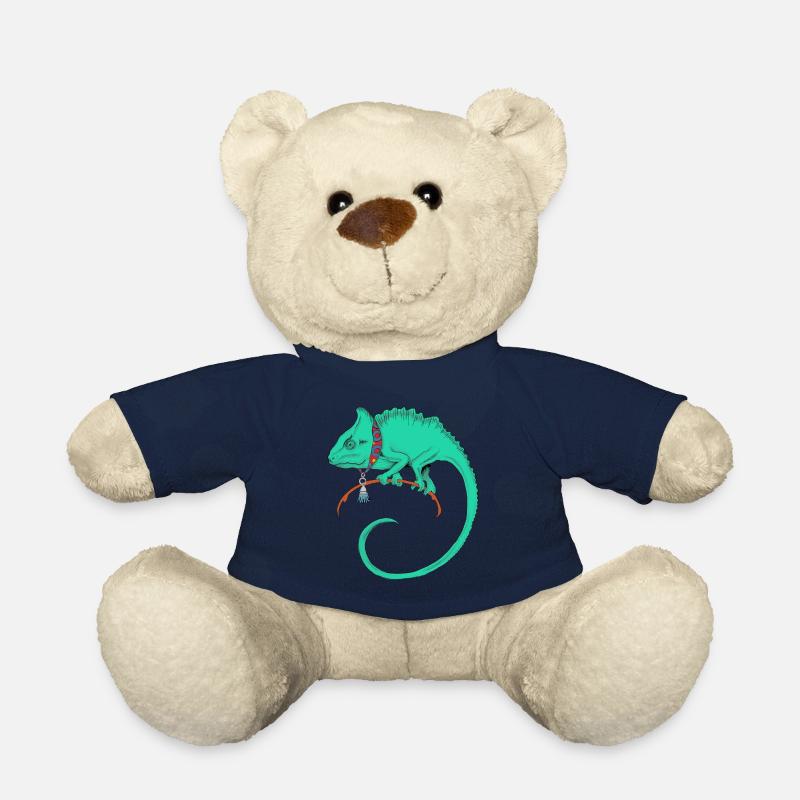 Ein schönes gezeichnetes grünes Chamäleon - Teddy - French Navy