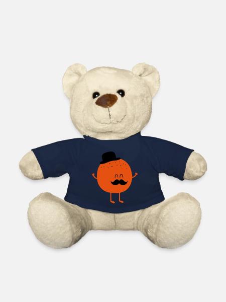 Funny Orange with Mustache - Nounours - bleu marine