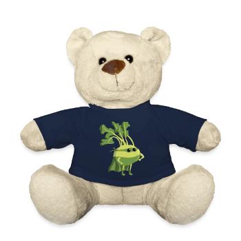 Kohlrabi Gemüse Superfood Vegetarier Vegan Held - Teddy - French Navy - Vorne
