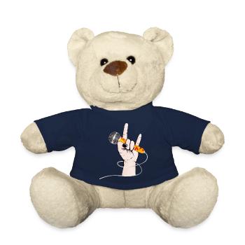 Hand eines Rock Sängers hält ein Gesangs Mikrofon - Teddy - French Navy - Vorne
