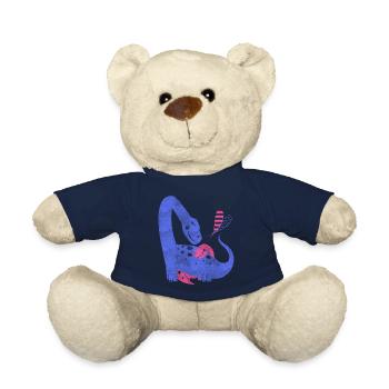Dino Mother and Child Love - Teddy Bear - french navy - Front