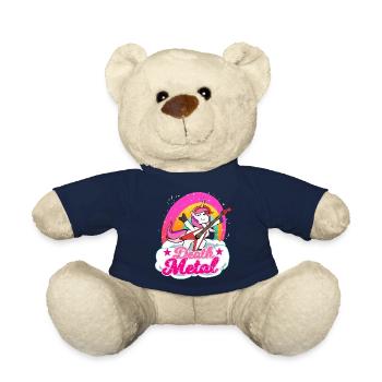 Death Metal Unicorn Gift for a Metal Music - Teddy Bear - french navy - Front
