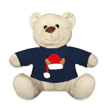 Christmas Nicholas Cap - Teddy Bear - french navy - Front