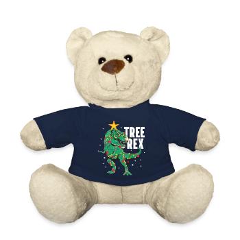 Tree Rex Funny T-Rex Lover Dinosaur Christmas Tree - Teddy Bear - french navy - Front