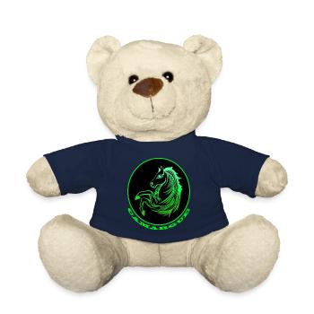 Cheval de Camargue vert fluo - Nounours - bleu marine - Devant
