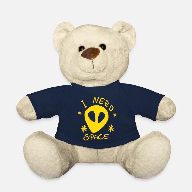 Alien Yellow Universe I NEED SPACE Stars Space - Teddy Bear - french navy
