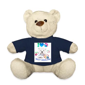 West Highland white terrier design - Teddy Bear - french navy - Front