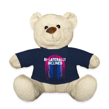 Bi-Laterally Inclined Bisexual LGBTQ Bi Pride - Teddy Bear - french navy - Front