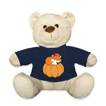 Pumpkin Thanksgiving Fall Cute Fox - Teddy - French Navy - Vorne