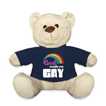 LBGT Flag Gay Pride Dieu humain m’a fait gay - Nounours - bleu marine - Devant