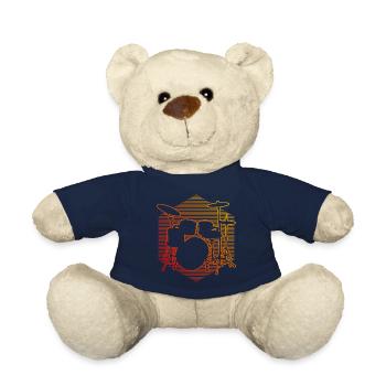 Drum Kit Drummer Drummer Drumming - Teddy Bear - french navy - Front