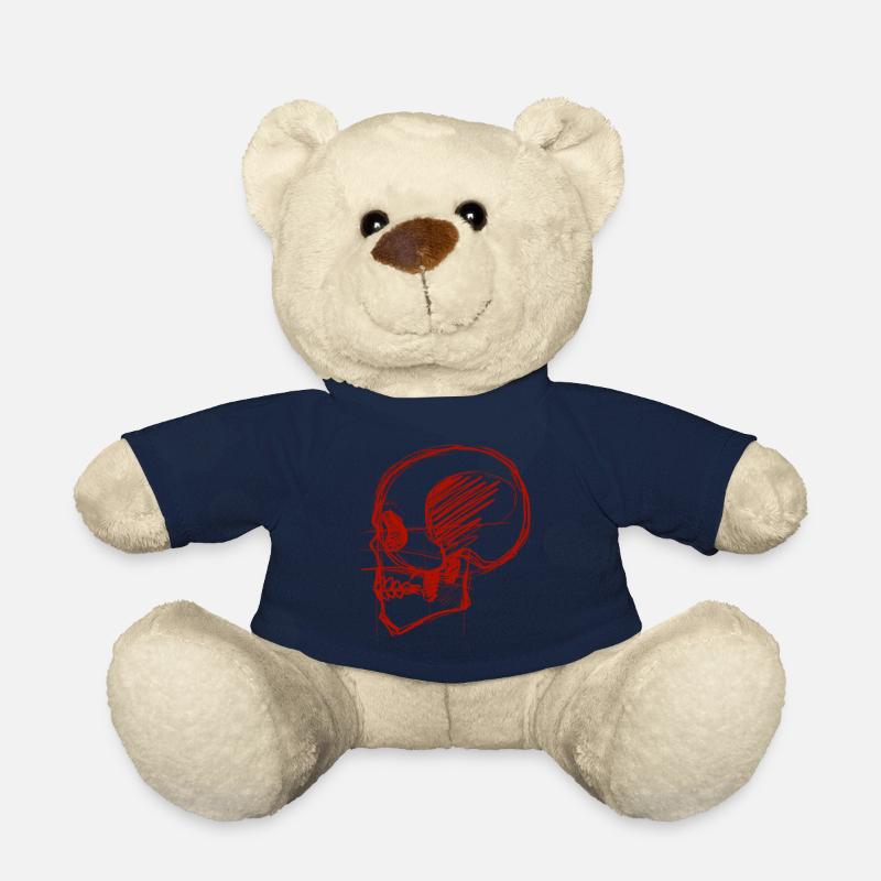 Crâne rouge - Nounours - bleu marine