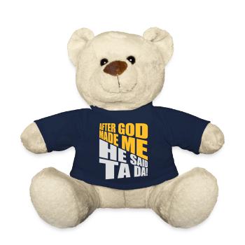 after god made me - Teddy Bear - french navy - Front
