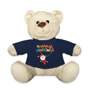 Cute Santa Claus with Christmas decoration - Teddy Bear - french navy - Front