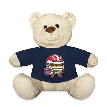 Fan de dessin animé de joueur de burger de football américain - Nounours - bleu marine - Devant