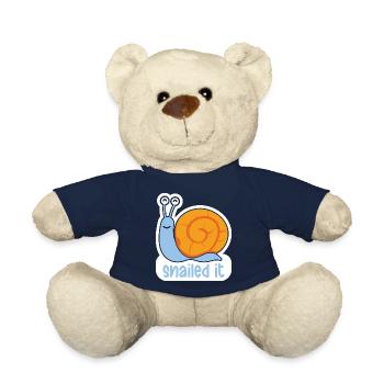 Snailed Snake Funny Animal Puns - Teddy Bear - french navy - Front