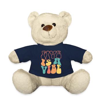 Five Is A Vibe, 5 Jahre alt, Kinder zum 5. Geburtstag - Teddy - French Navy - Vorne