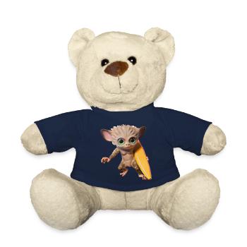 Surfboard wearing tarsier - Teddy Bear - french navy - Front