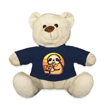 Pizza paresseux au coucher du soleil - Nounours - bleu marine - Devant