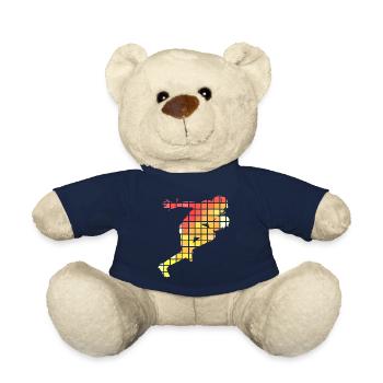 American Football Spieler Pixel Bunt USA Amerika - Teddy - French Navy - Vorne