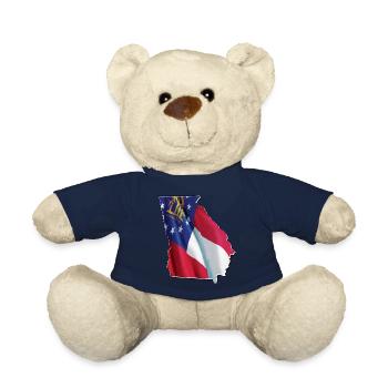 Géorgie (États-Unis) | Drapeau réel | Carte du drapeau - Nounours - bleu marine - Devant