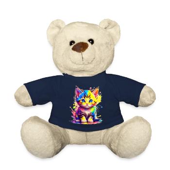 Rainbow Kitty - Teddy Bear - french navy - Front